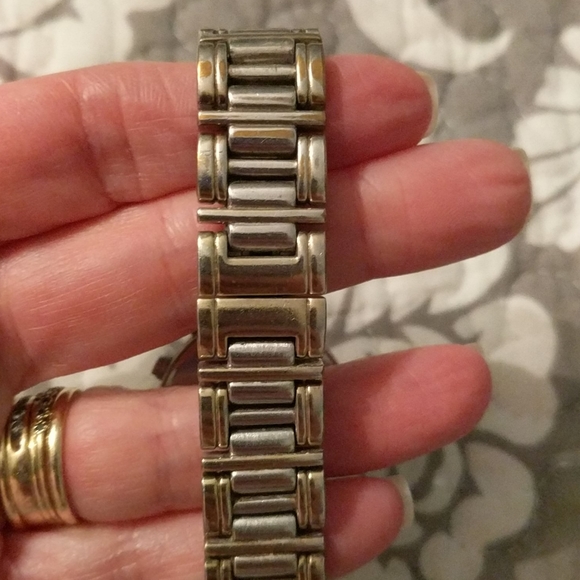 Worn Anne Klein watch with diamonds on bezel - Picture 4 of 5